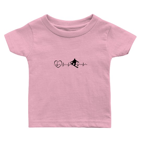Snowboarding Baby T Shirts - Heartbeat Snowboarding Baby T Shirts
