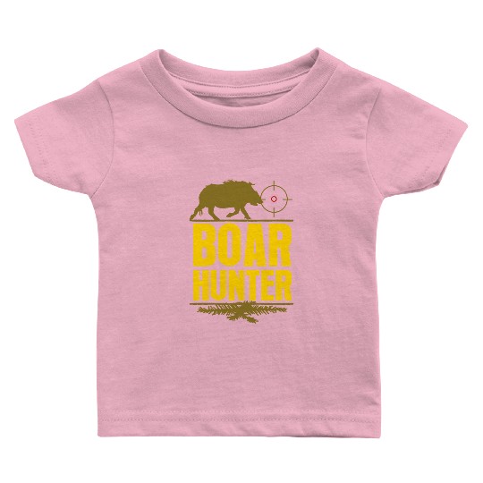 Wild Boar Hunter Hunting Hog Wild Pig Chase Forest Baby T Shirts