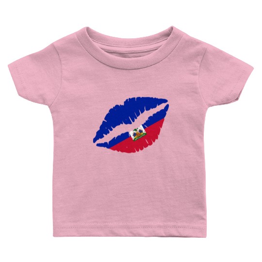 Haiti Kiss Flag Club Soccer Gift Idea Birthday Baby T Shirts