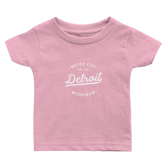 Detroit Michigan Motor City Classic Vintage Retro Baby T Shirts