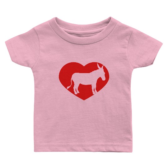 i love love heart donkey horse pony small packelse Baby T Shirts