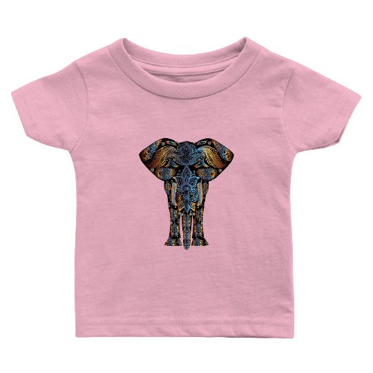 Mandala Elephant Baby T Shirts