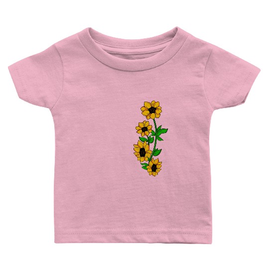 sunflower flowers bunch bloom gift idea Baby T Shirts
