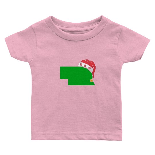 Nebraska Christmas Cute Christmas Gift Green US State Baby T Shirts