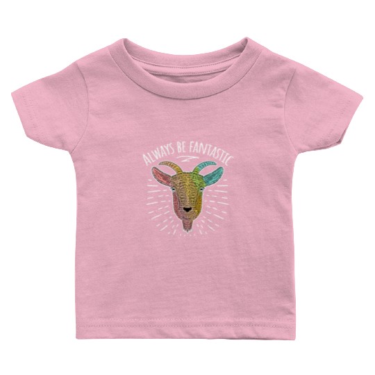 Cool LGBT Goat Amazing Rainbow Positive Saying Baby T Shirts