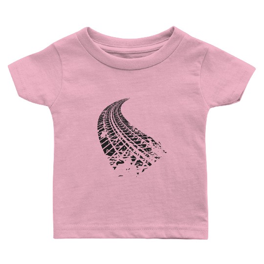 Dirty tire tracks fading into the horizon Baby T Shirts