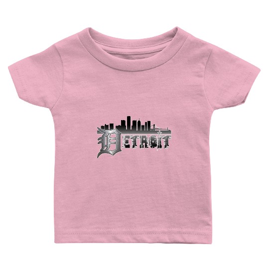 Detroit Cityscape Mens Baby T Shirts