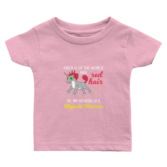 Red Hair Majestic Unicorn Redhead Ginger Gift Baby T Shirts