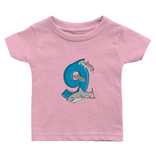 9th Birthday Baby T Shirts Boys Great White Shark