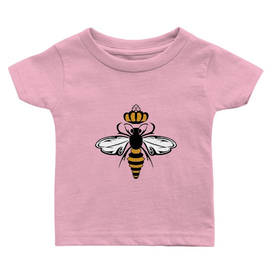 Queen Bee with Crown Motif Baby T Shirts
