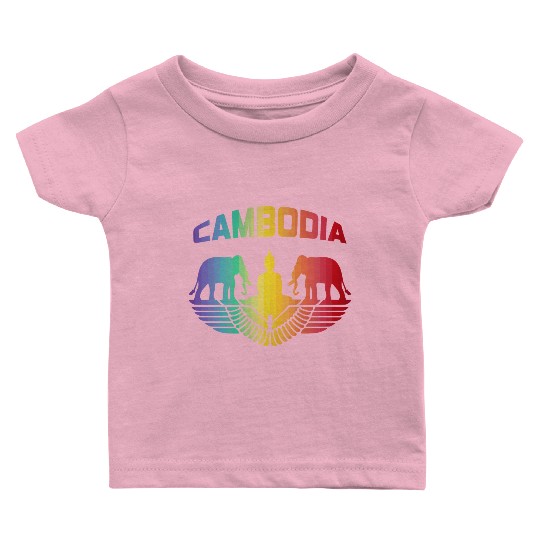 Cambodia Elephants with Buddha / Gift Baby T Shirts