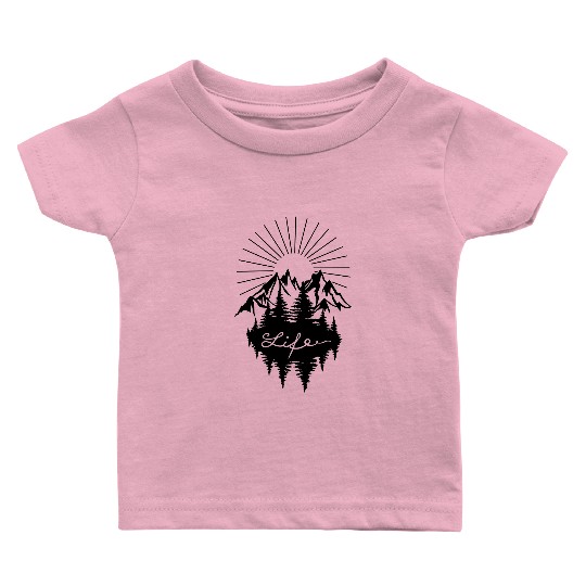 Mountains Camping Hiking Outdoor Forest Baby T Shirts