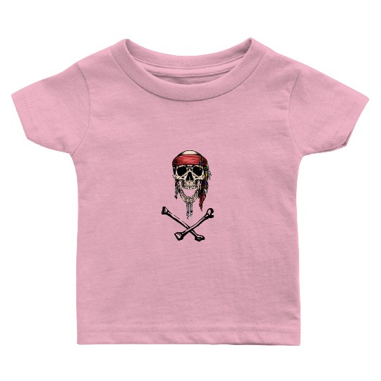 Pirate Skull and Crossbones Baby T Shirts