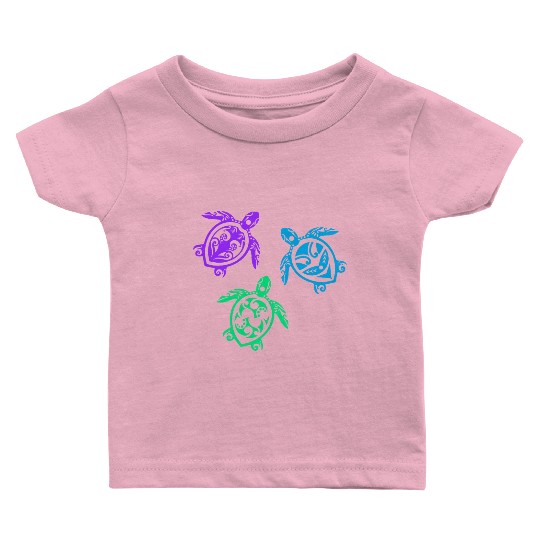 Maori Three Turtles Group Tattoo Gift Idea Baby T Shirts