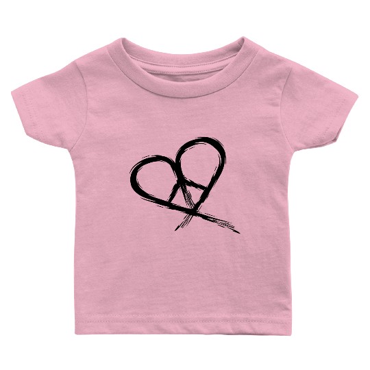 Peace Symbol Hippie Heart Peace Freedom Love Baby T Shirts
