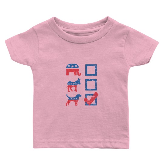 Election Ballot USA Flag Elephant Donkey Dog Gifts Baby T Shirts