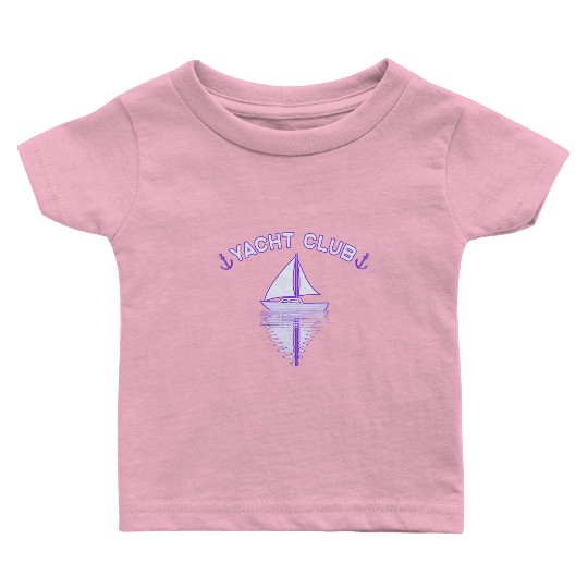 Yacht Club sailing ship sailing anchor Baby T Shirts