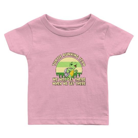 Turtle Running Team Baby T Shirts