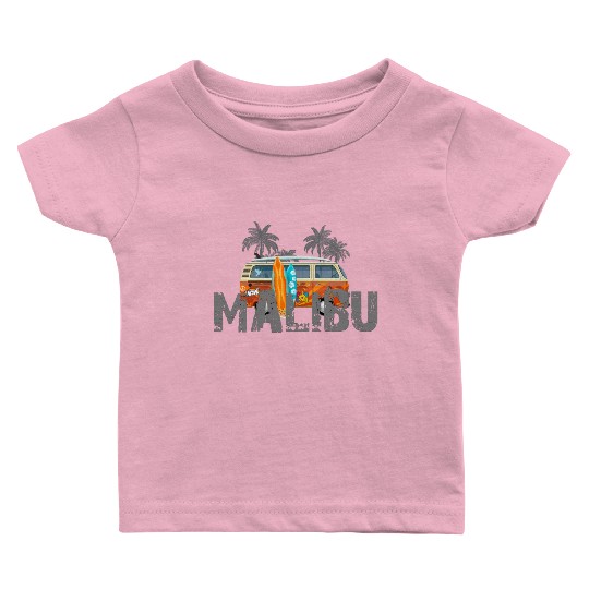 Malibu Surfing Baby T Shirts