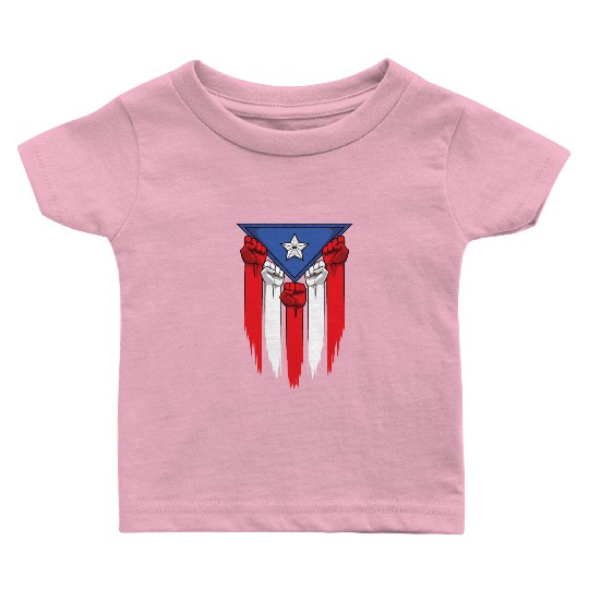 Puerto Rico Flag - Boricua Raised Fists Baby T Shirts
