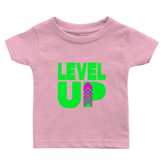Level Up Neon Green Baby T Shirts