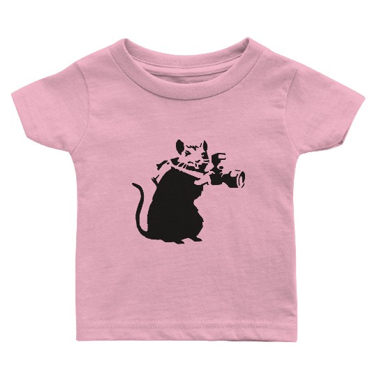Rat with camera - Banksy Graffiti Baby T Shirts