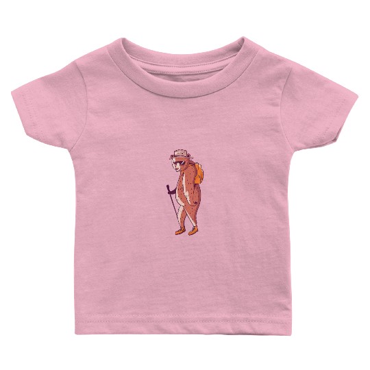Hiking Bear For Nature Outdoor Funny Hiker Adventu Baby T Shirts