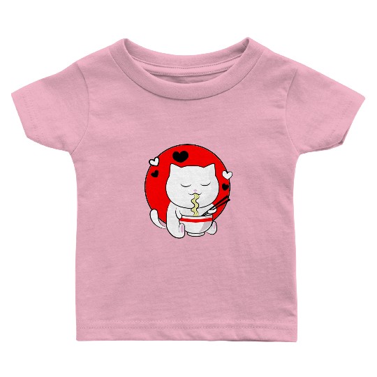 Kawaii Ramen Anime Cat Japanese Manga Baby T Shirts