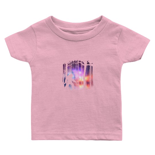 Bigfoot Northern Lights - Space Galaxy Aurora Baby T Shirts