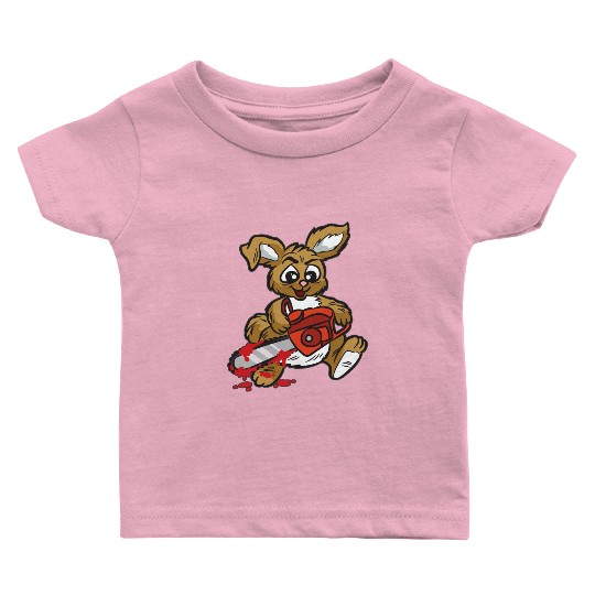 BAD BUNNY WITH CHAINSAW Baby T Shirts