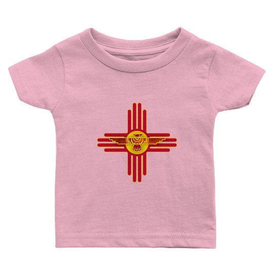 New Mexico Flag Zia Symbol Floral Nature Eagle So Baby T Shirts
