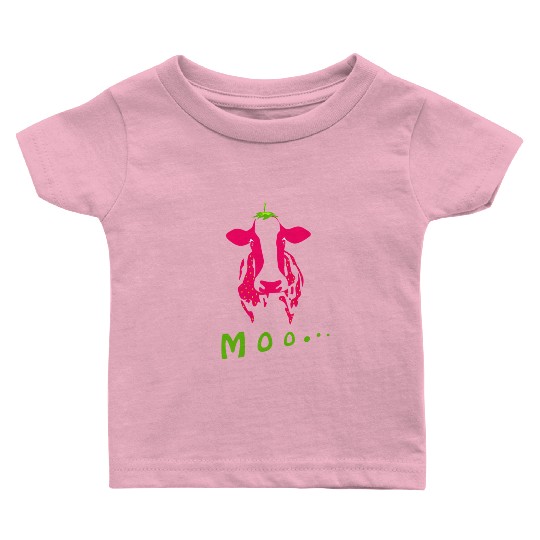 Strawberry cow, Strawberry cow pink, pink cow Baby T Shirts