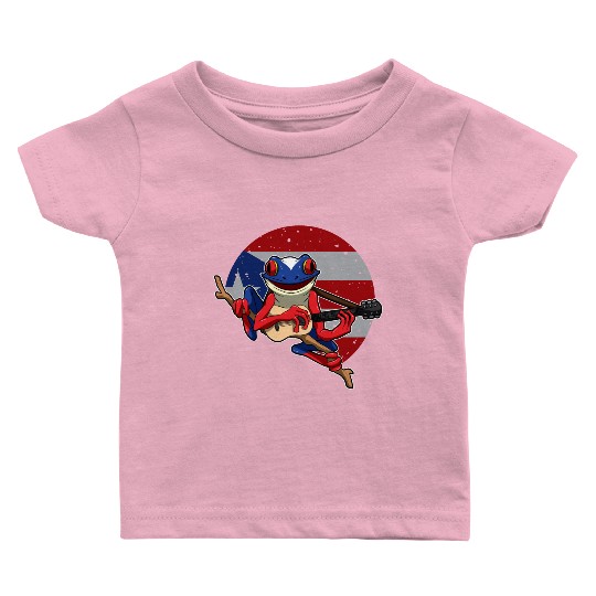 Guitar Playing Coqui Frog - Puerto Rico Animal Baby T Shirts