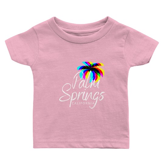 Palm Springs Neon Tree (White) Baby T Shirts