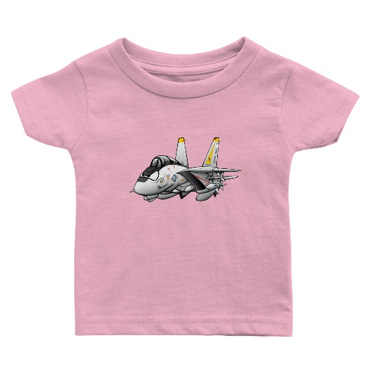F-14 Tomcat Military Fighter Jet Aircraft Cartoon Baby T Shirts