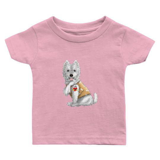 westie i love mom tattoo dog funny mors day gift Baby T Shirts
