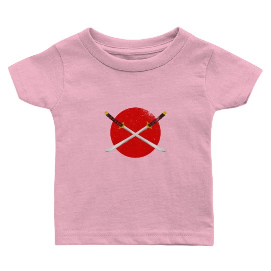 X Katana Samurai Sword Kitsune Mask Japan Gift Baby T Shirts
