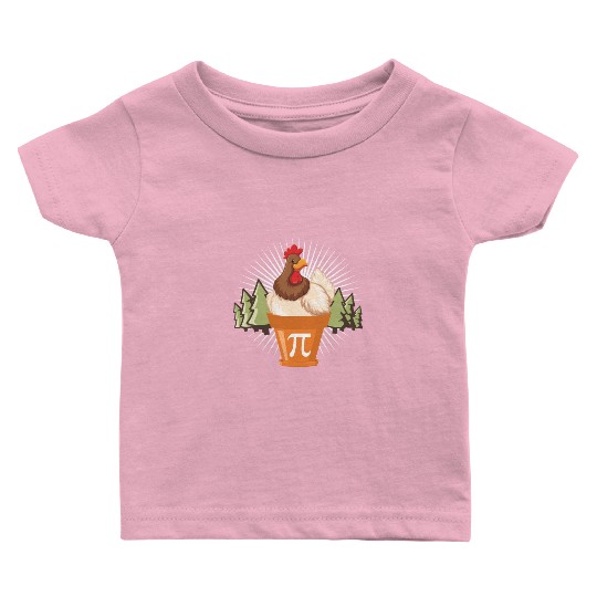 Chicken Pot Funny Pi Day Math lover 3.14 Baby T Shirts