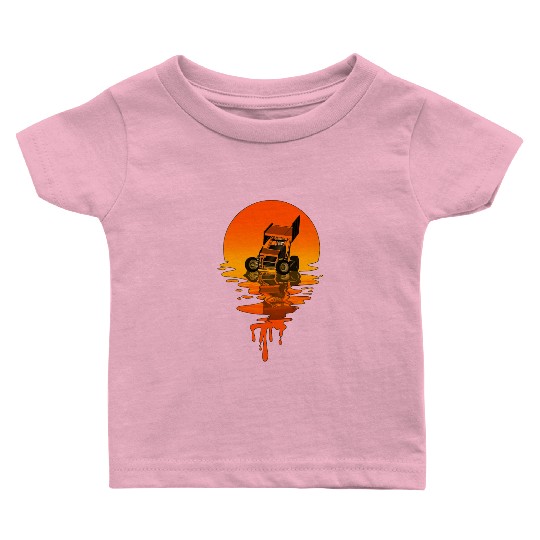 Vintage Retro Style Sprint Car Racing Baby T Shirts