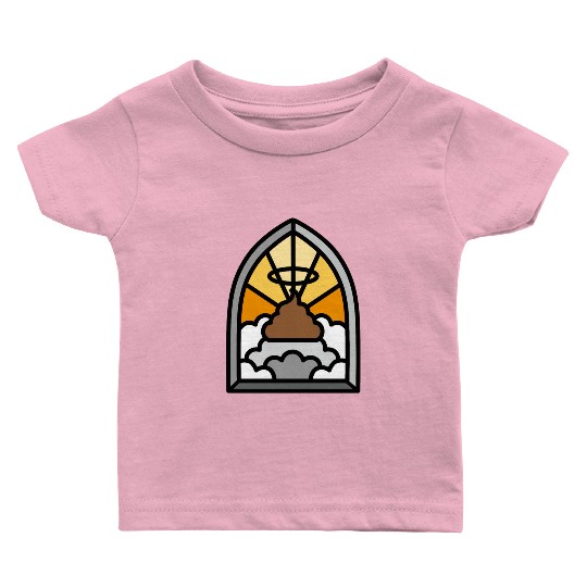 Holy Shit stained glass Church poop Holy crap poo Baby T Shirts