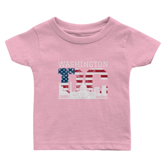 Washington Dc Capitol Hill Usa Flag Souvenir Gift Baby T Shirts