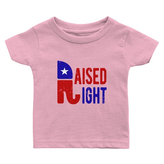 Raised Right Proud Republican Elephant Logo Usa Baby T Shirts