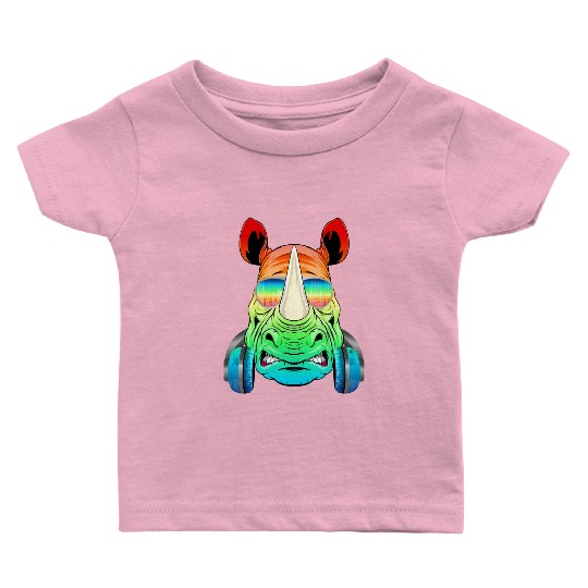 Rhino Rhinoceros Music DJ - Africa Collection Baby T Shirts