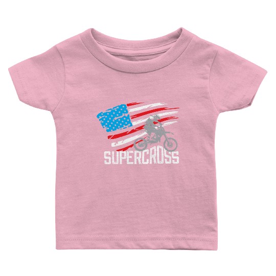 Supercross Motocross Racing Biker Baby T Shirts