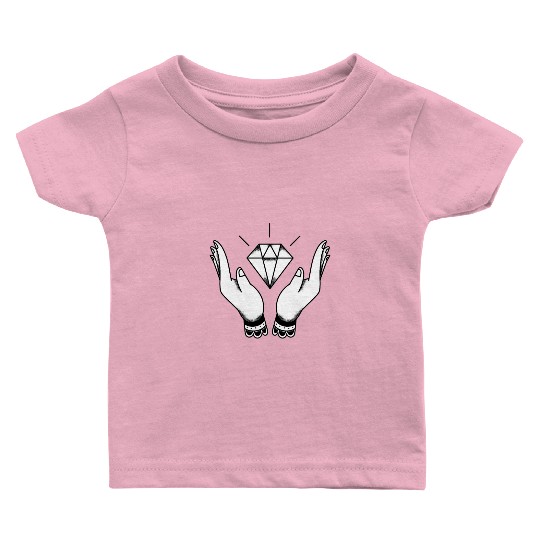 Diamond in hand jewelry luxury bling bling Baby T Shirts