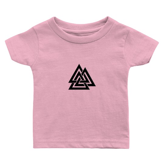 Valknut Pagan Viking Germanic Triangles Symbol Baby T Shirts