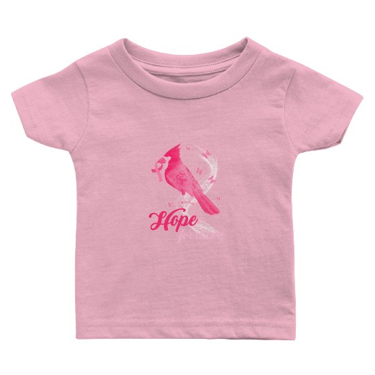 Breast Cancer Cardinal bird hope for a cure Baby T Shirts