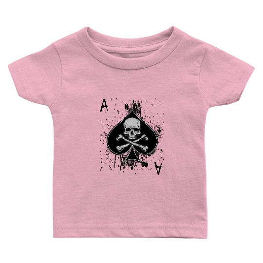 Skull Ace of Spades Playing Card Poker Gift Idea Baby T Shirts