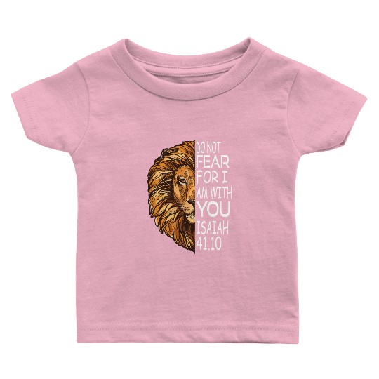 Christian Religious Bible Verse Sayings Lion Fear Baby T Shirts