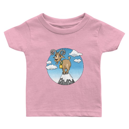 Mountain goat peaks with snow cartoon Baby T Shirts